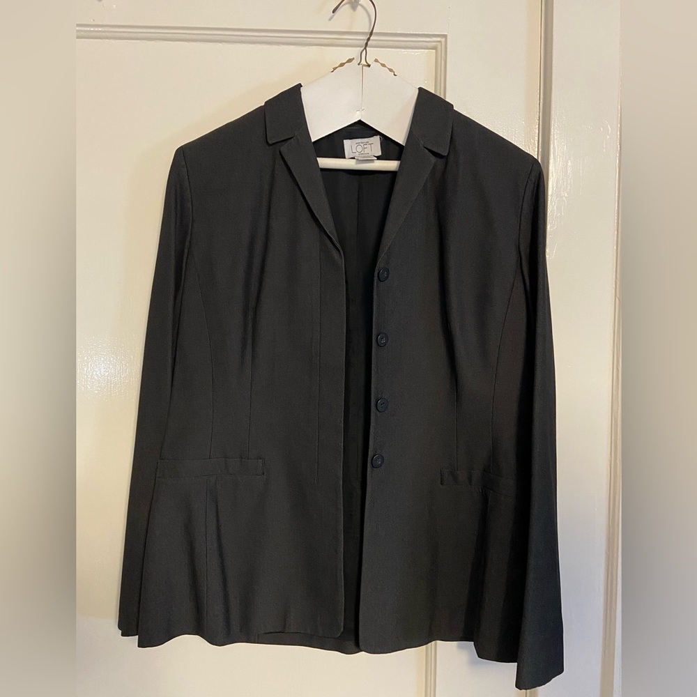 Ann Taylor Loft Classic Dark Gray/Black Blazer